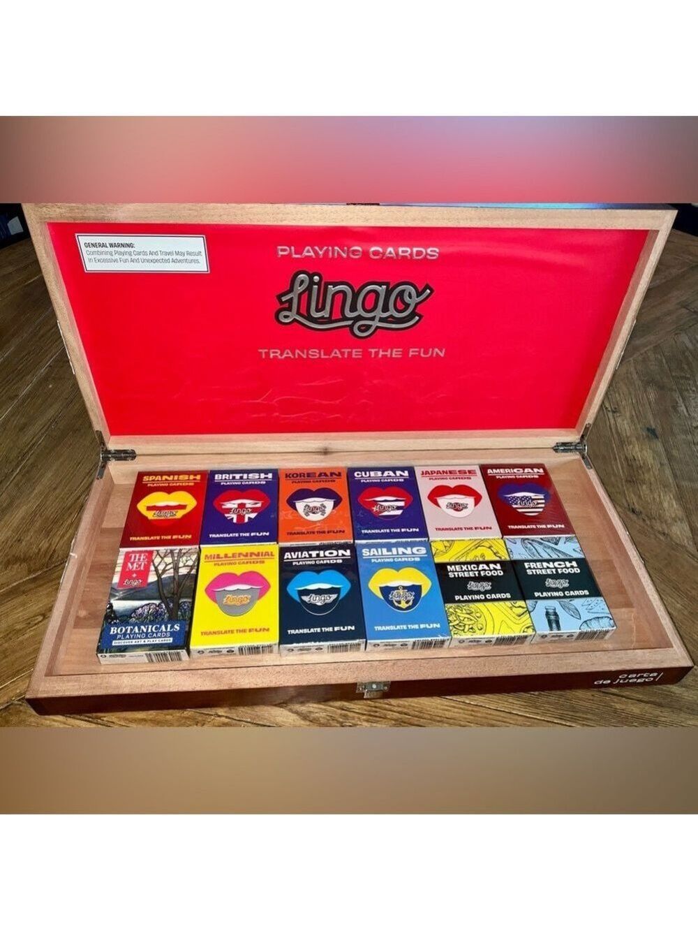 Lingo display box with 12 sealed card sets included - Unique gift